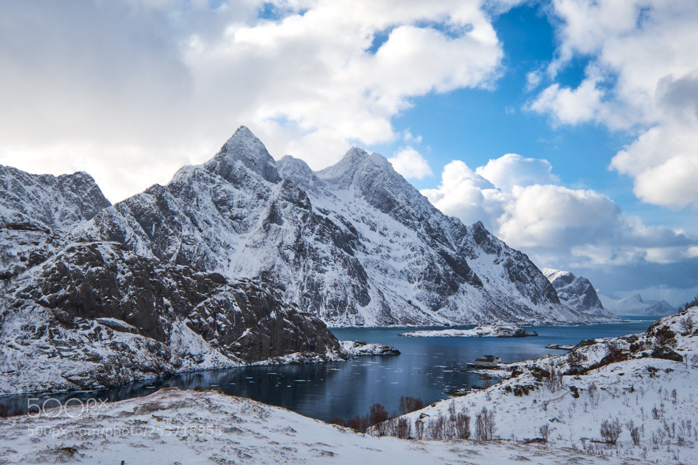 Fujifilm X-T2 sample photo. Cloudy fjord photography