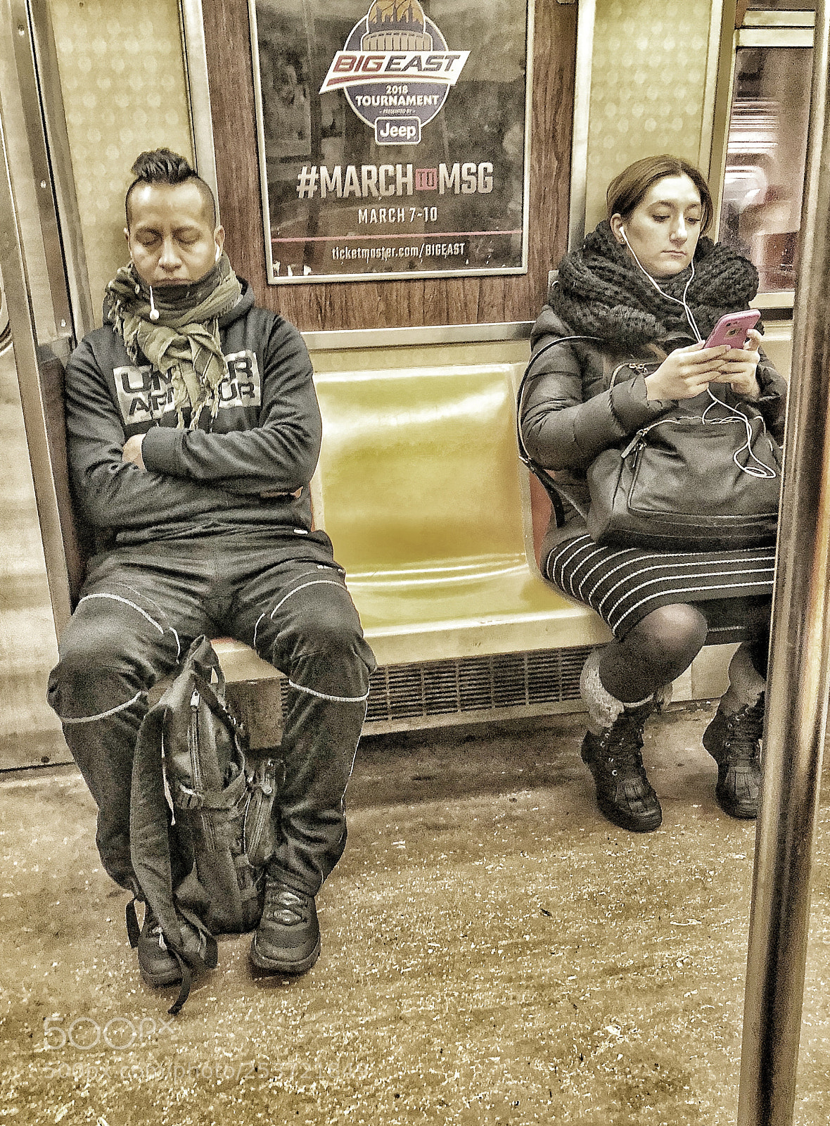 Apple iPhone X sample photo. Subway riders. nyc photography