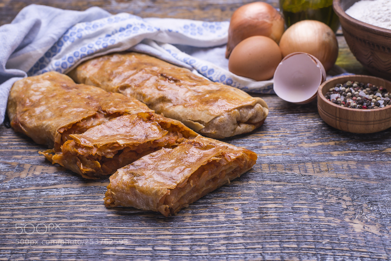 Nikon D610 sample photo. Strudel with cabbage on photography