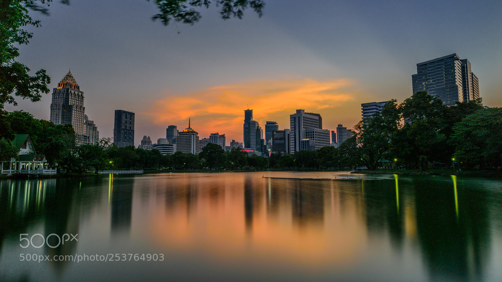 Nikon D810 sample photo. Lumpini at dusk photography