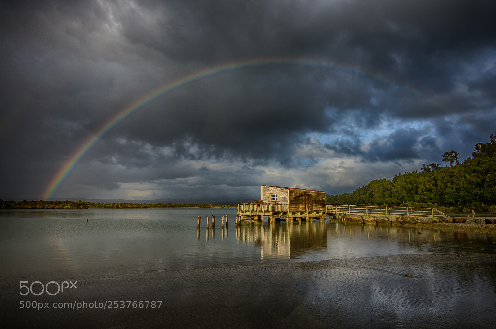 Nikon D610 sample photo. Rainbow over okarito photography