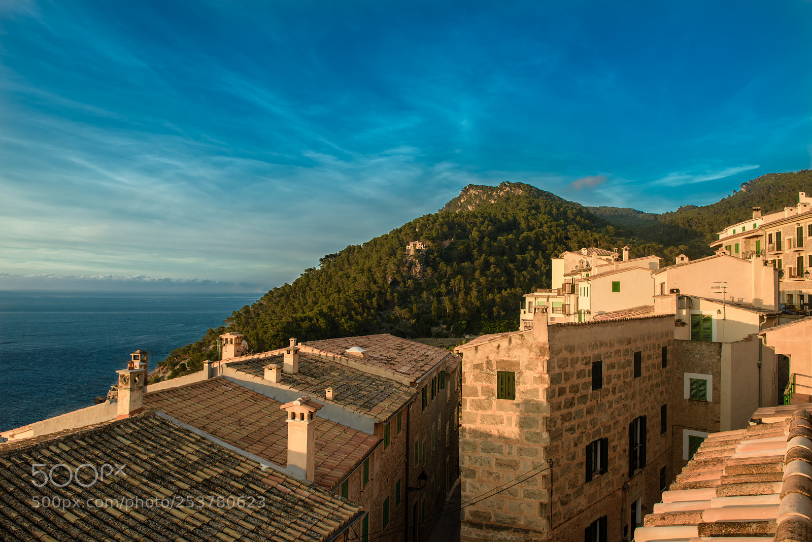 Nikon D810 sample photo. Banyalbufar coastal rooftop view photography