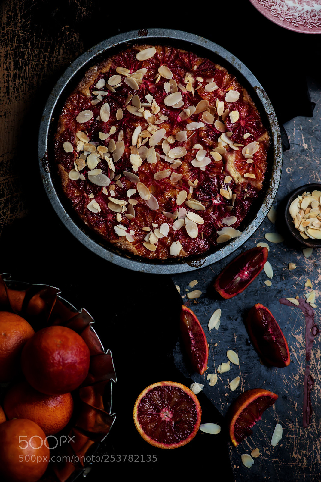 Nikon D610 sample photo. Blood orange almond cake.selective photography