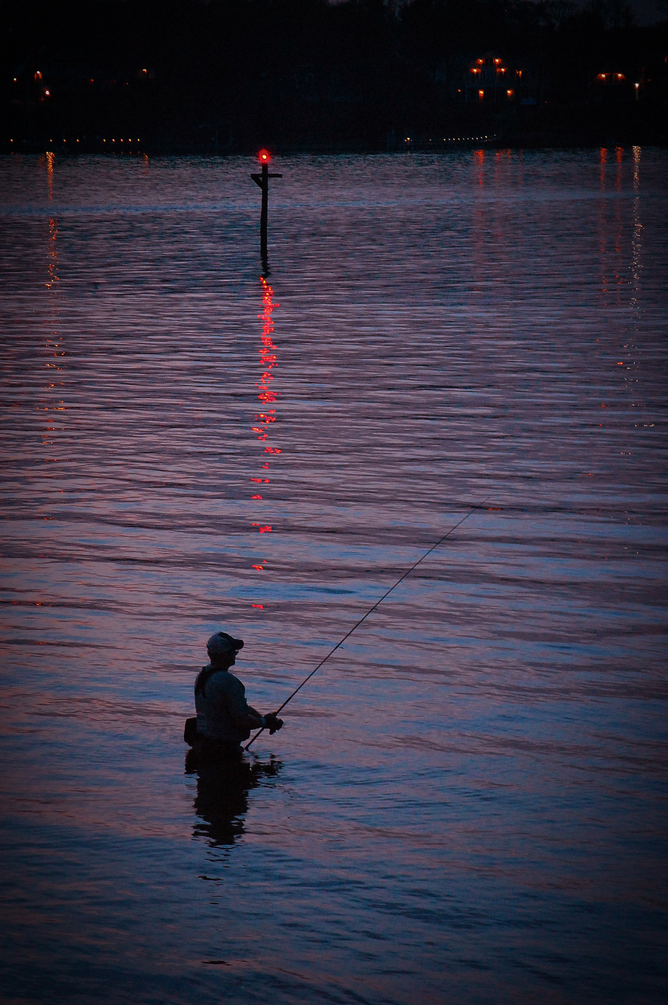 Nikon D40 + Nikon AF-S DX Nikkor 55-200mm F4-5.6G VR sample photo. Fishing at sunset,manasquan river photography