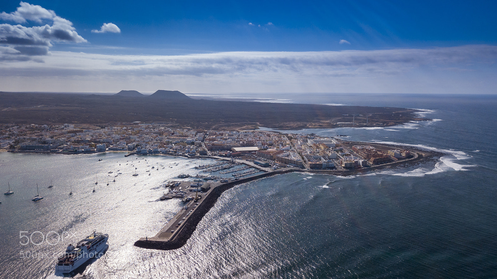 DJI FC220 sample photo. Aerial view of corralejo photography