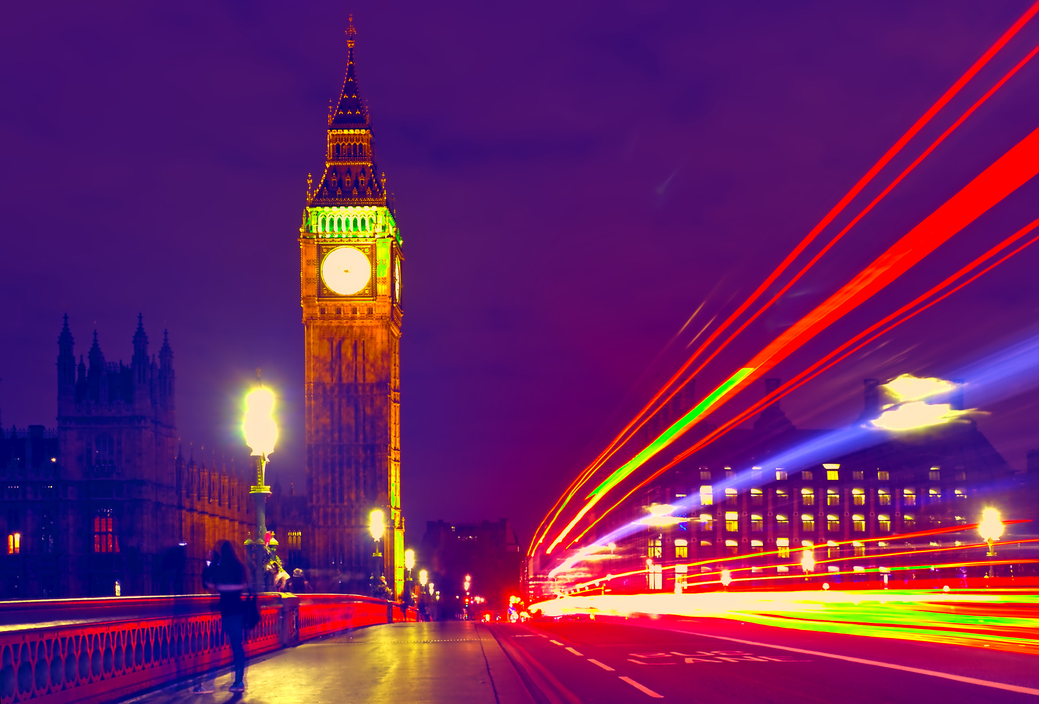 Canon EF 28-80mm f/3.5-5.6 sample photo. Colored big ben photography