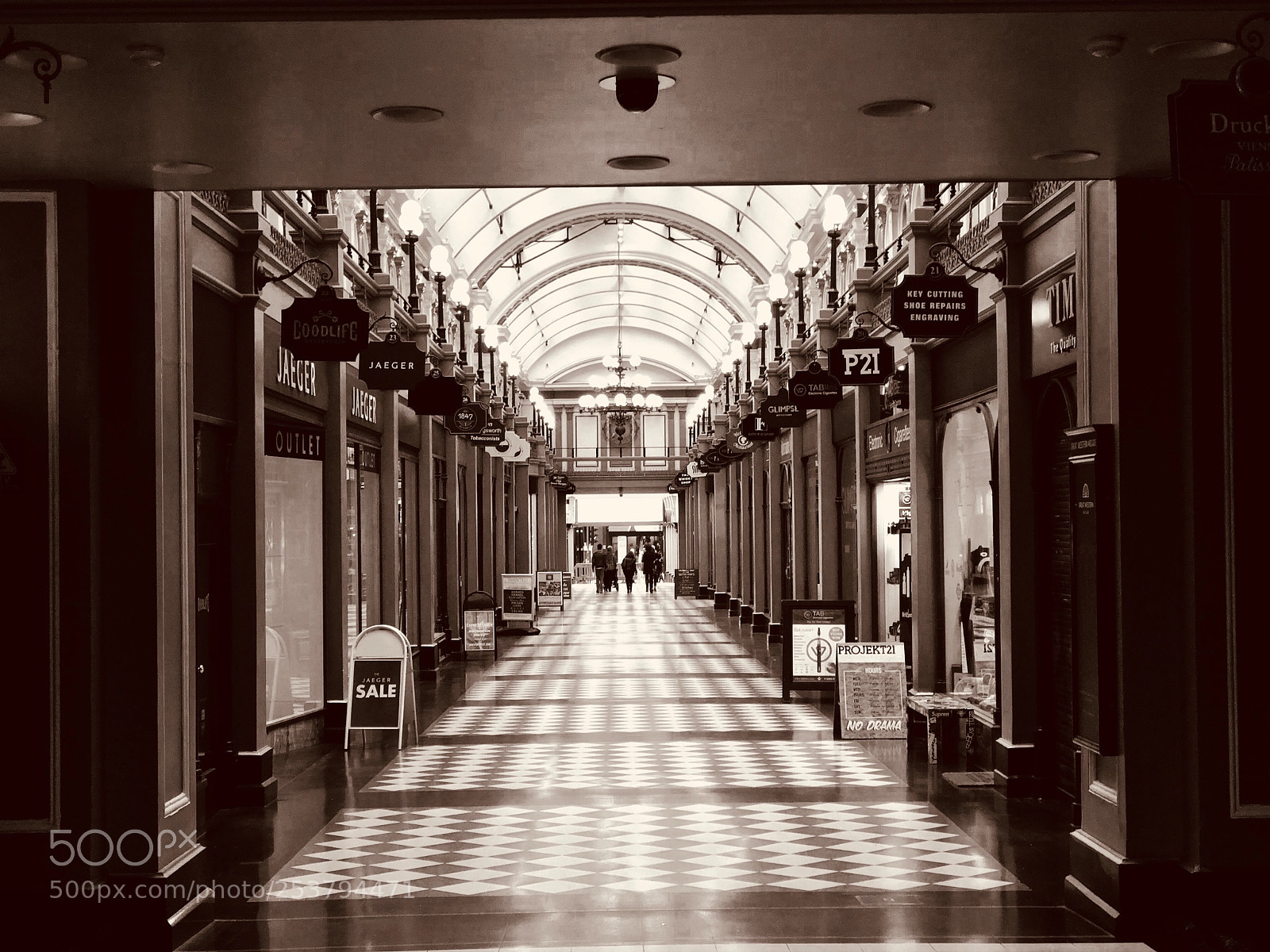 Apple iPhone 7 Plus sample photo. Great western arcade sepia photography