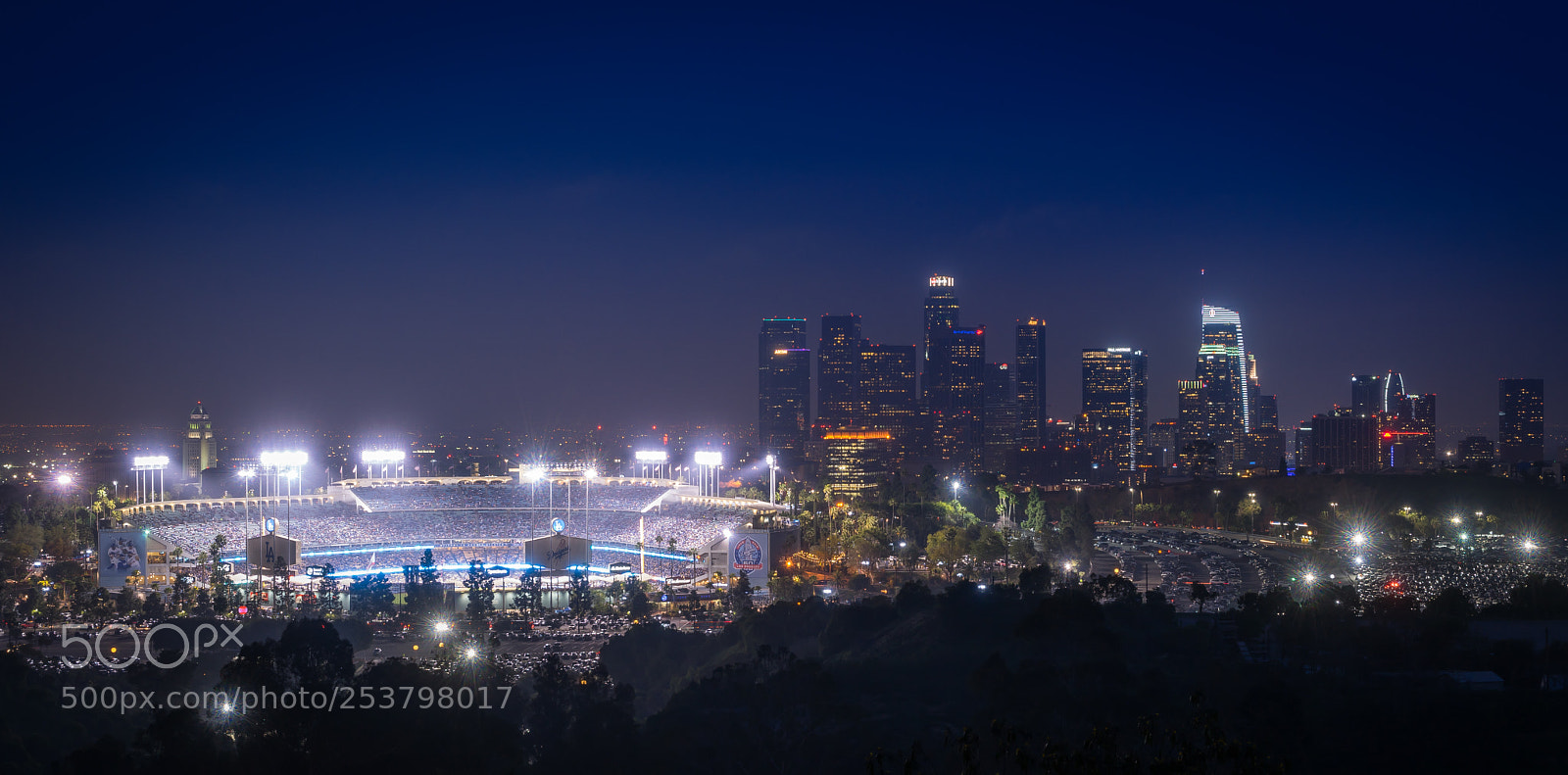 Sony a7R sample photo. Downtown la and dodger's photography