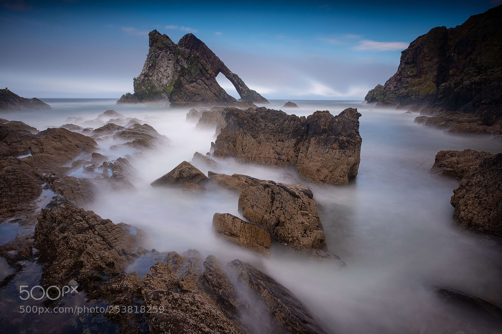 Fujifilm X-H1 sample photo. Bow fiddle rock, banffshire photography