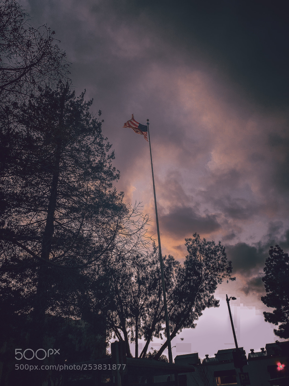 Apple iPhone X sample photo. Flag waving against colorful photography