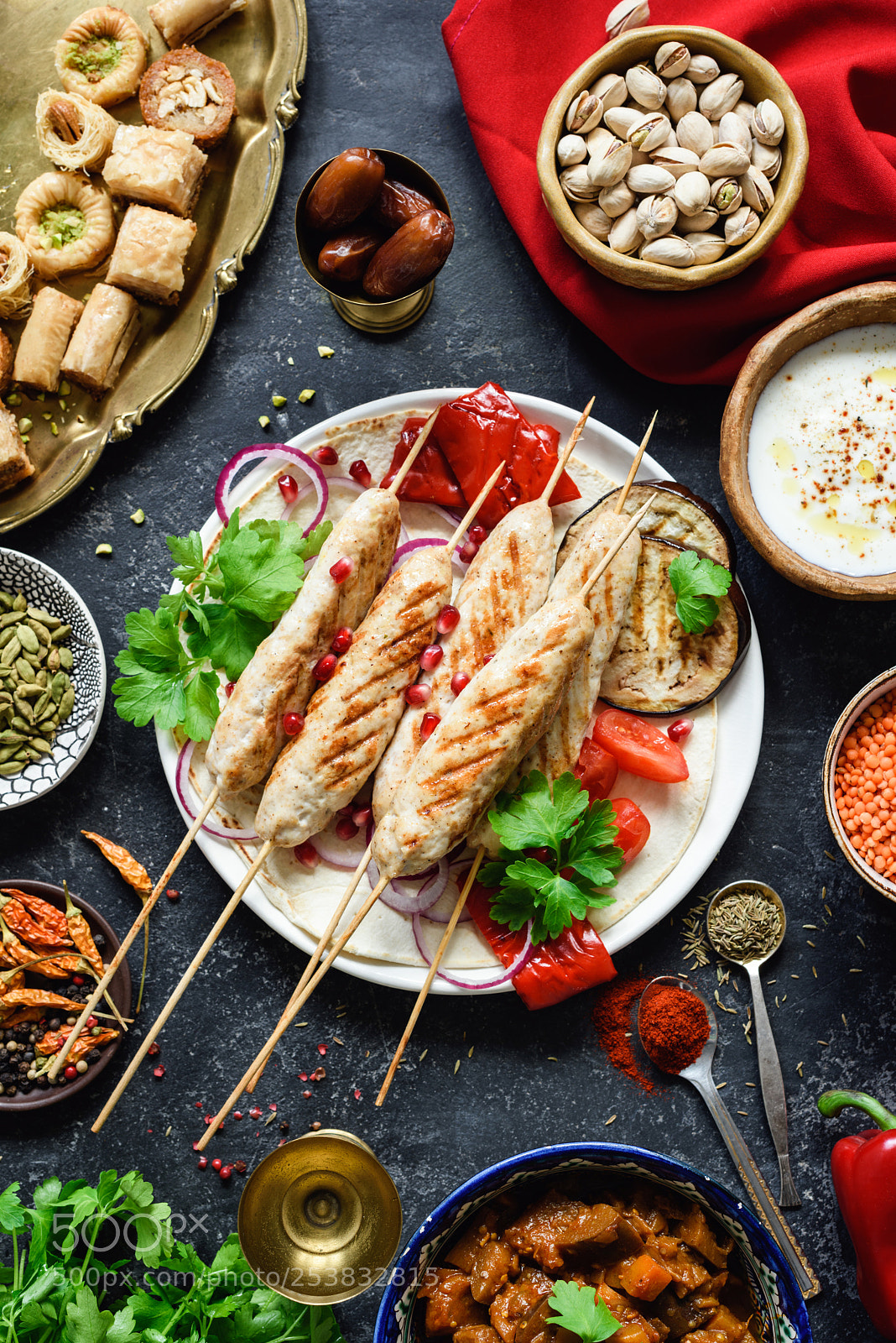 Nikon D810 sample photo. Turkey kebab, meat skewers photography