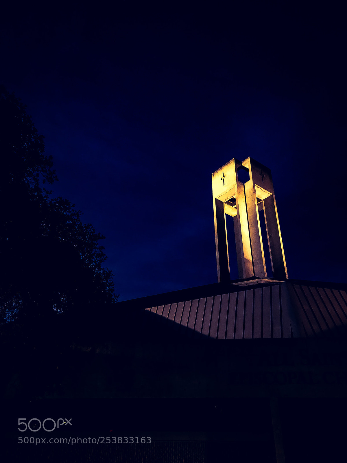 Apple iPhone X sample photo. Church tower against clear photography