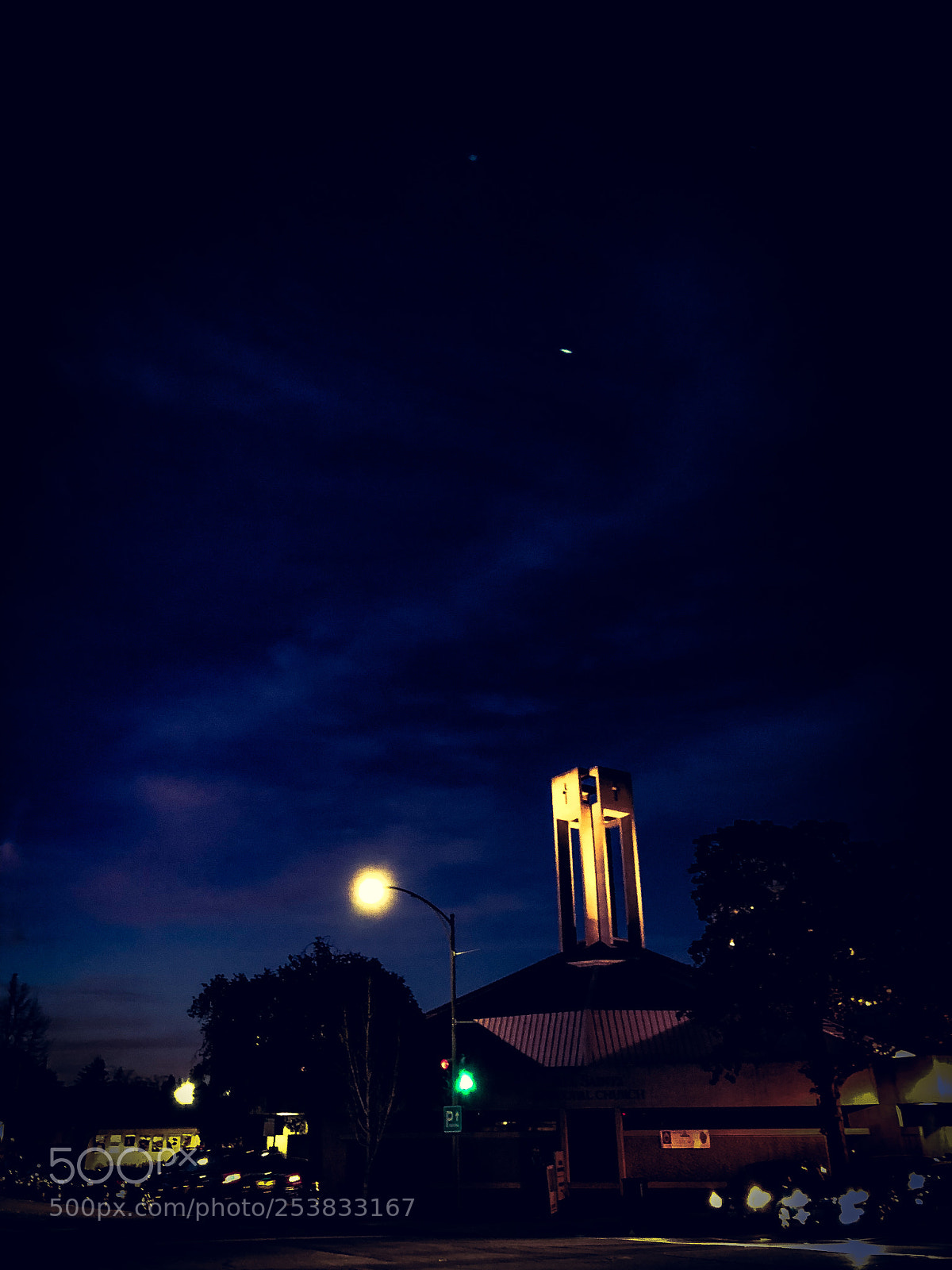 Apple iPhone X sample photo. Church tower against clear photography