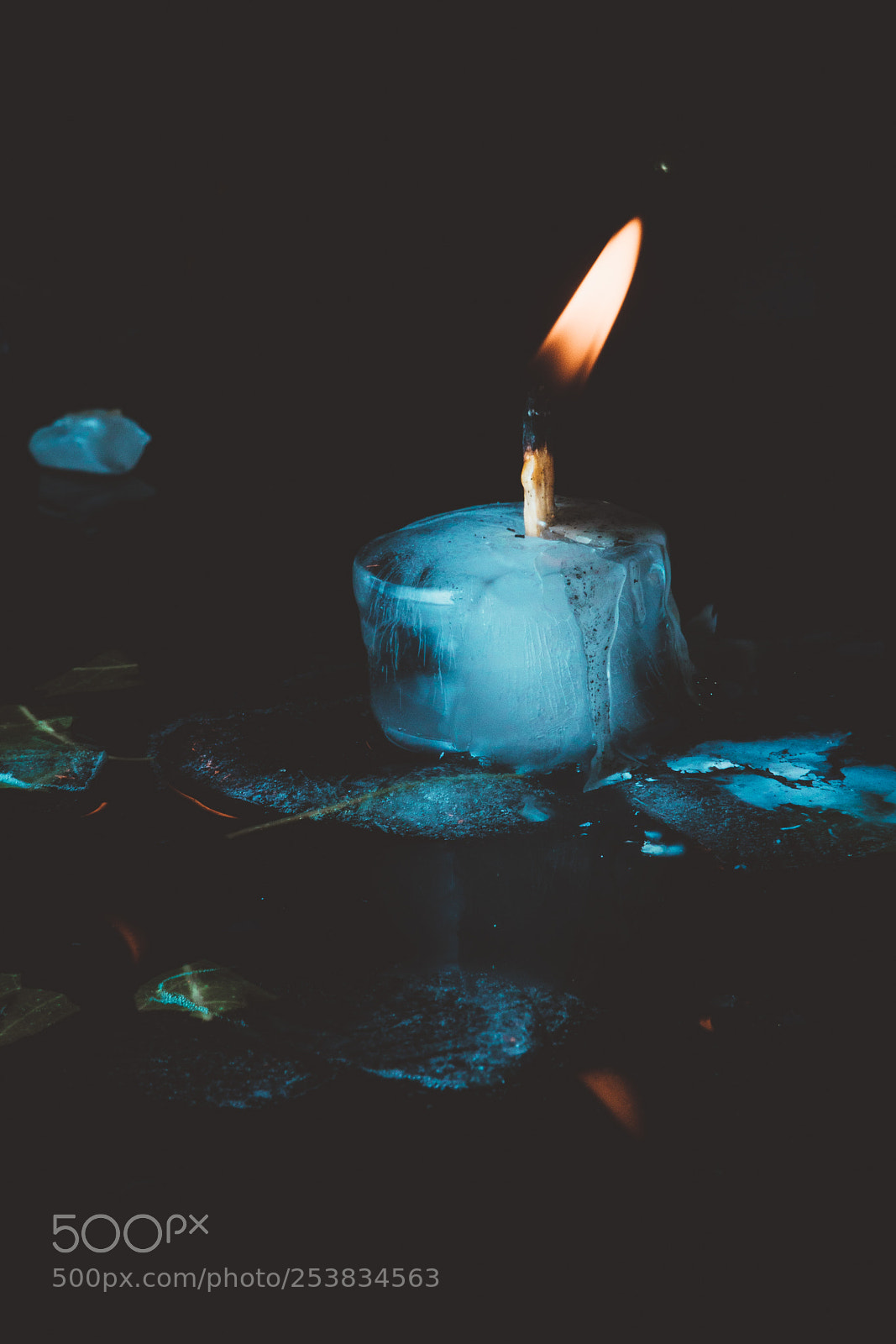 Sony a6300 sample photo. Burning ice candle photography