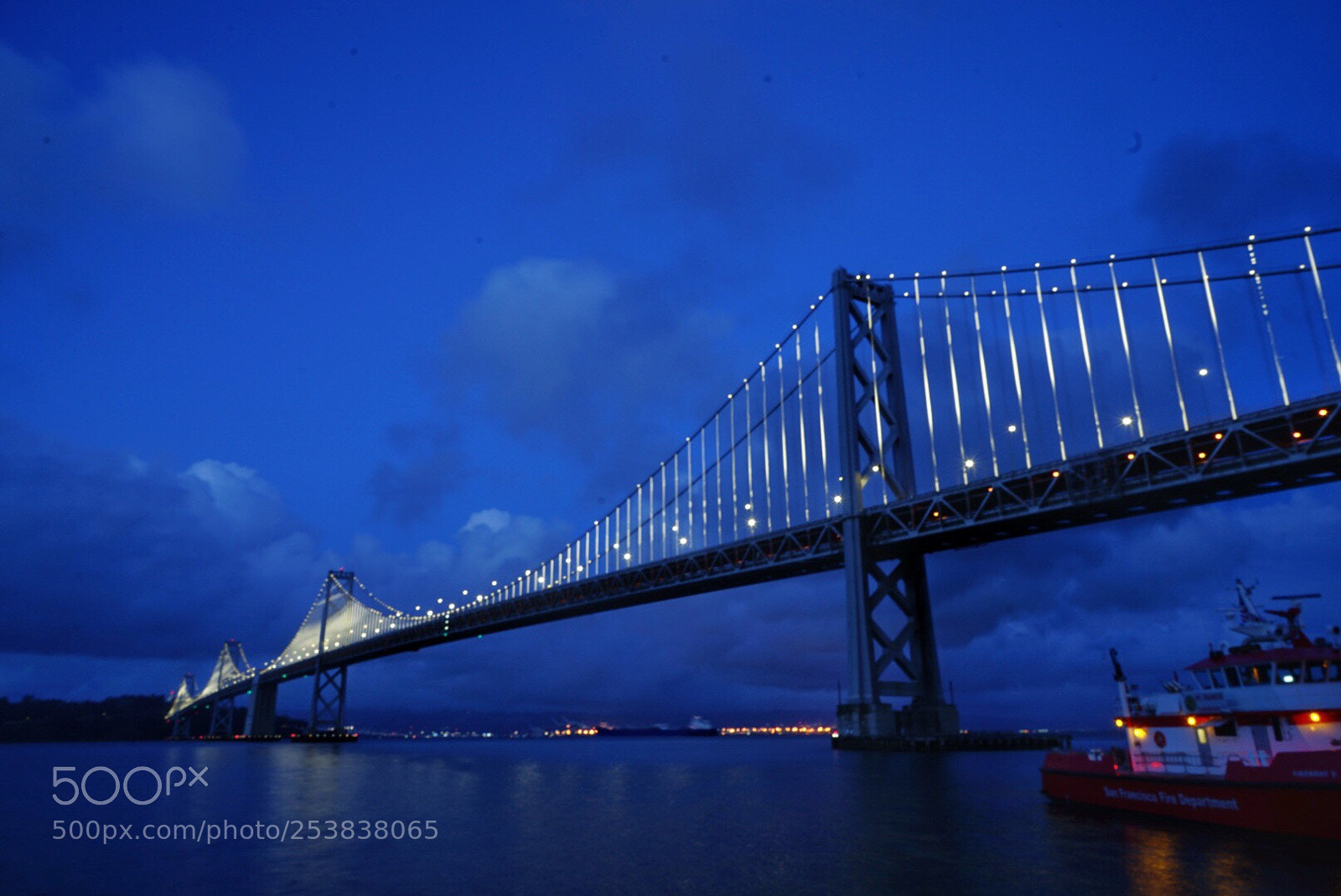 Sony a7 II sample photo. Bay bridge in blue photography