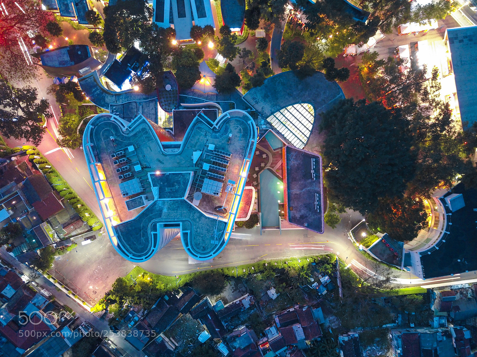 DJI FC220 sample photo. Butterfly shaped hotel photography