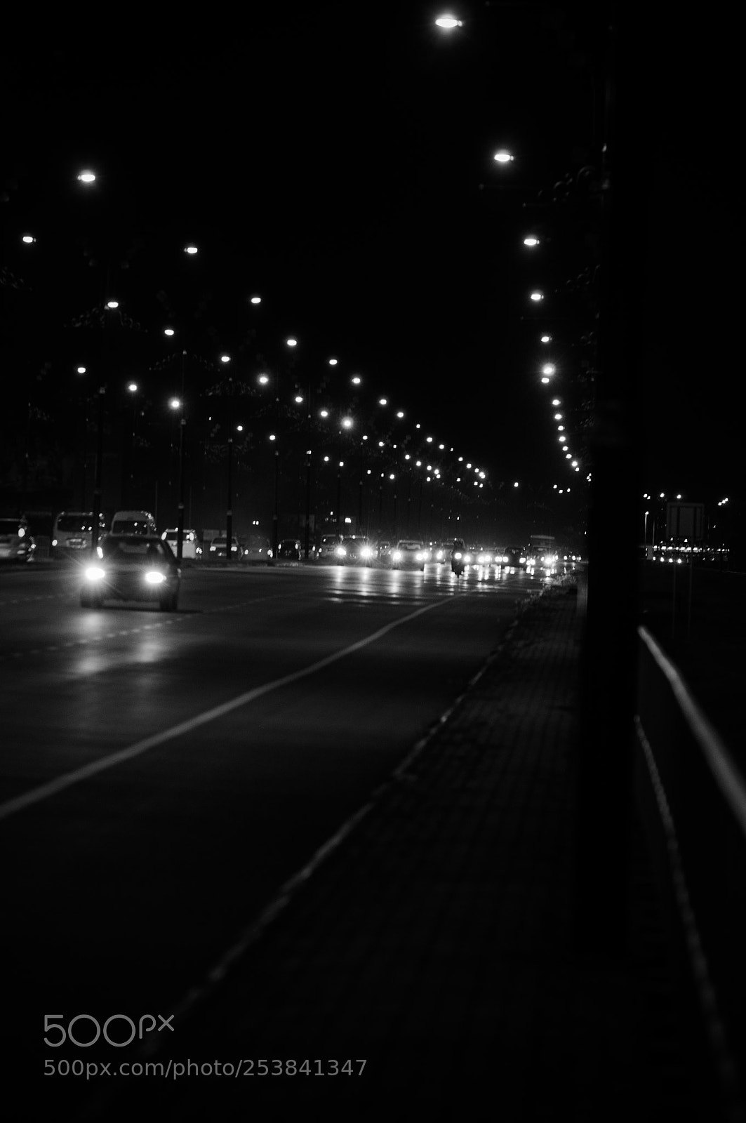 Nikon D90 sample photo. Black and white night photography