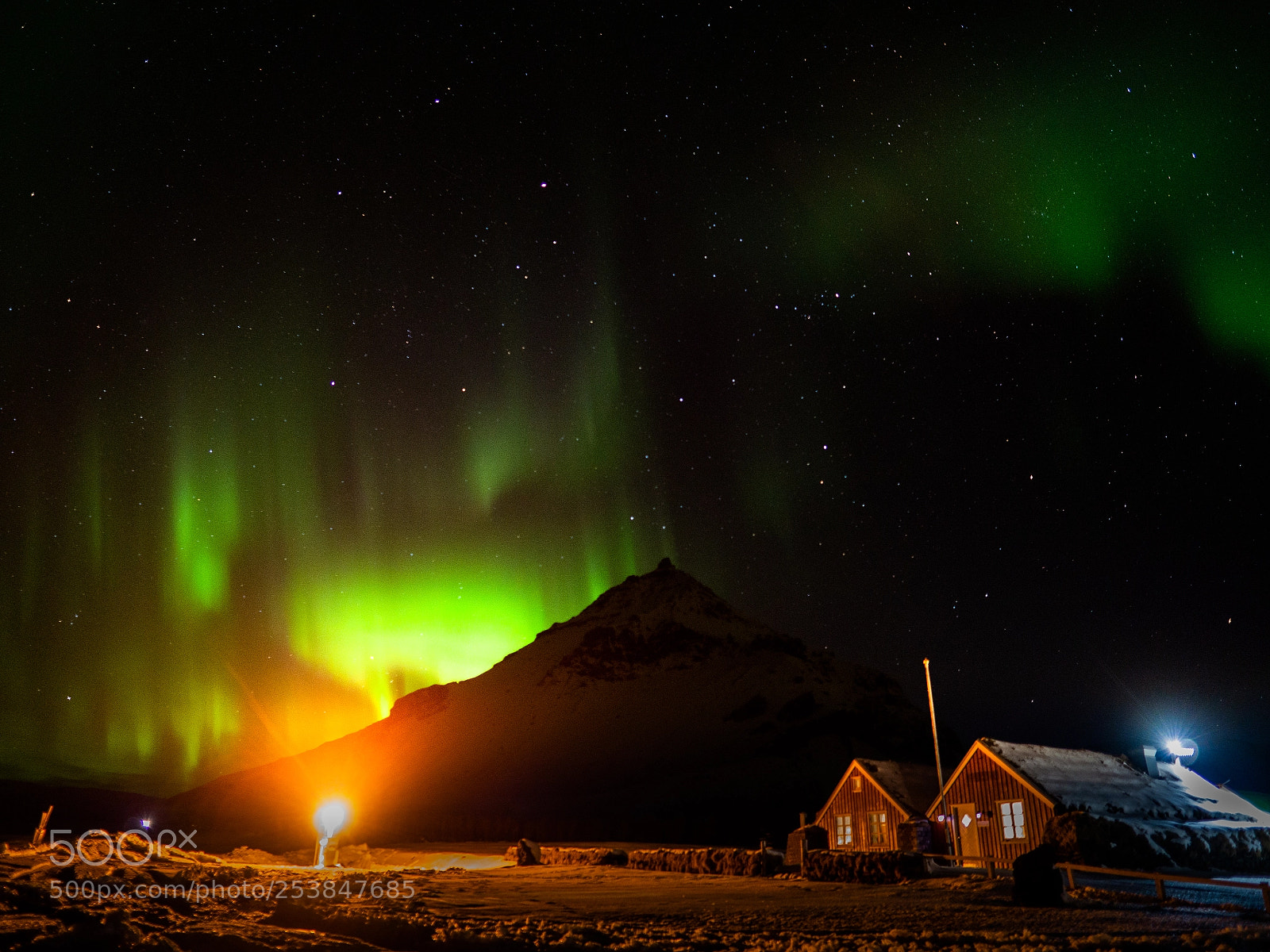 Olympus OM-D E-M10 sample photo. Northern lights above arnarstapi photography