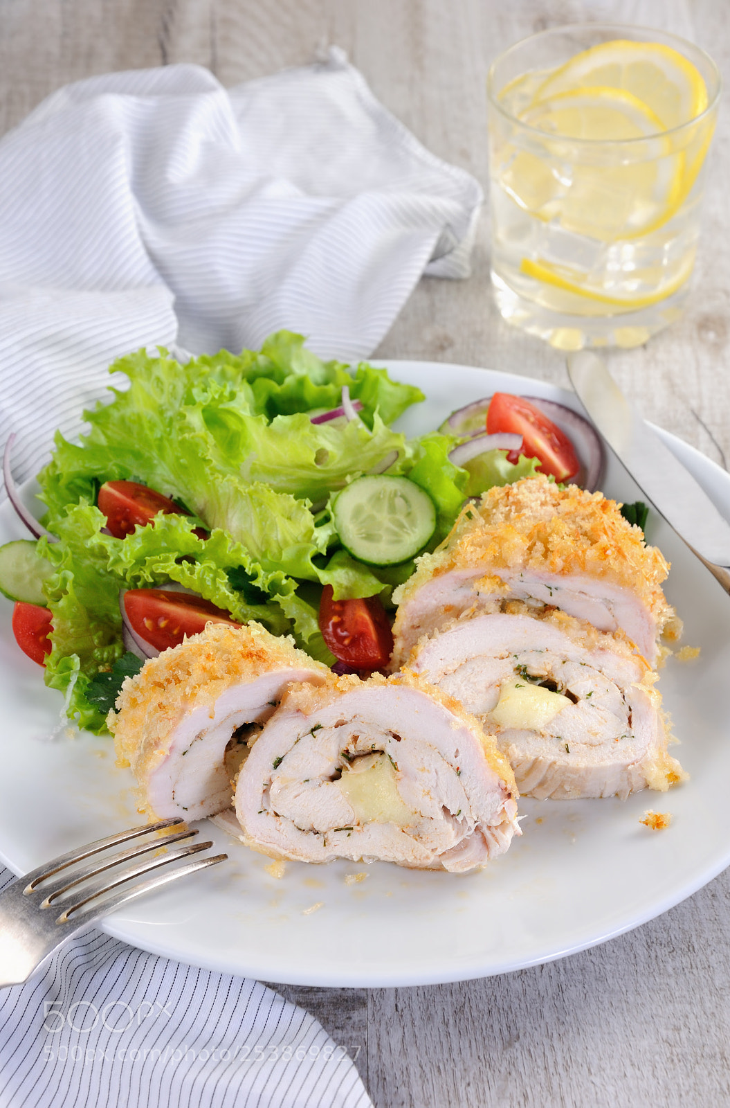 Nikon D90 sample photo. Chicken roll in breadcrumbs photography