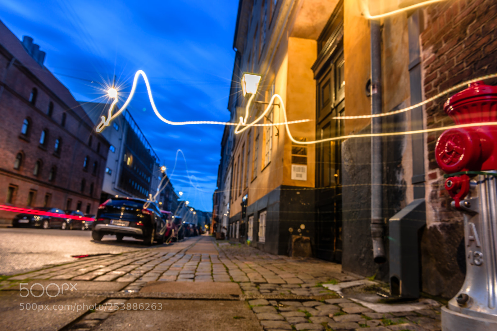 Nikon D810 sample photo. Flying street lights copenhagen photography