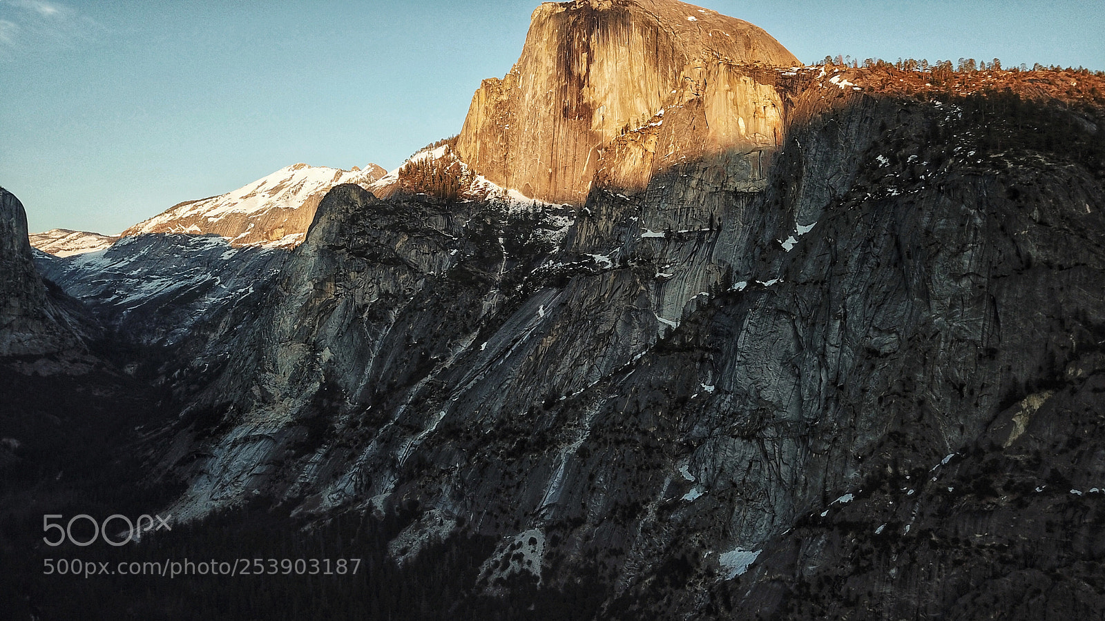 DJI FC220 sample photo. Half dome half lit photography