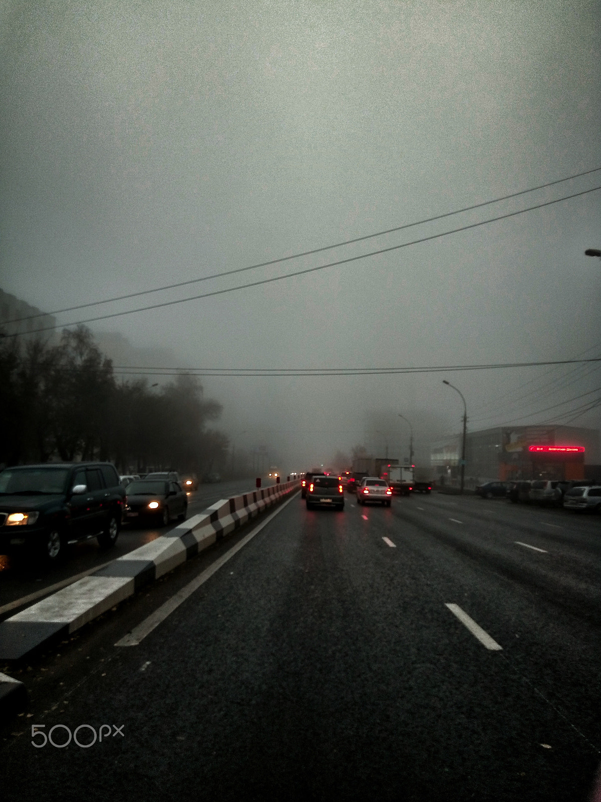 Meizu M5 sample photo. Foggy roadway photography