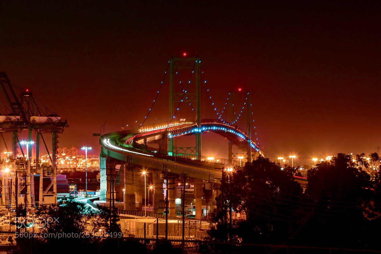Canon EOS 5D Mark II sample photo. The vincent thomas bridge photography