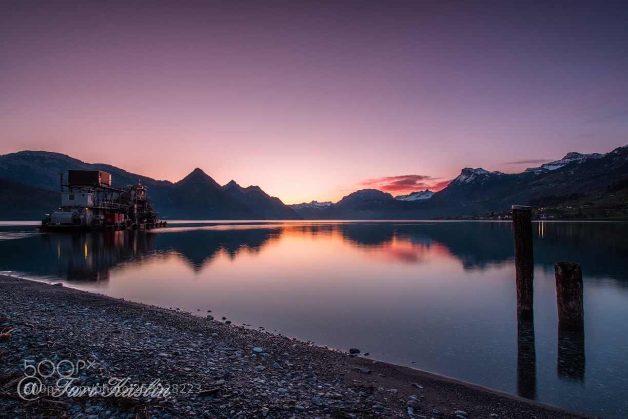 Nikon D800E sample photo. Sunrise on lake lucerne photography