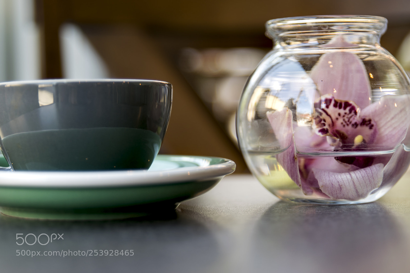 Nikon D3300 sample photo. Latte adjacent to flower photography