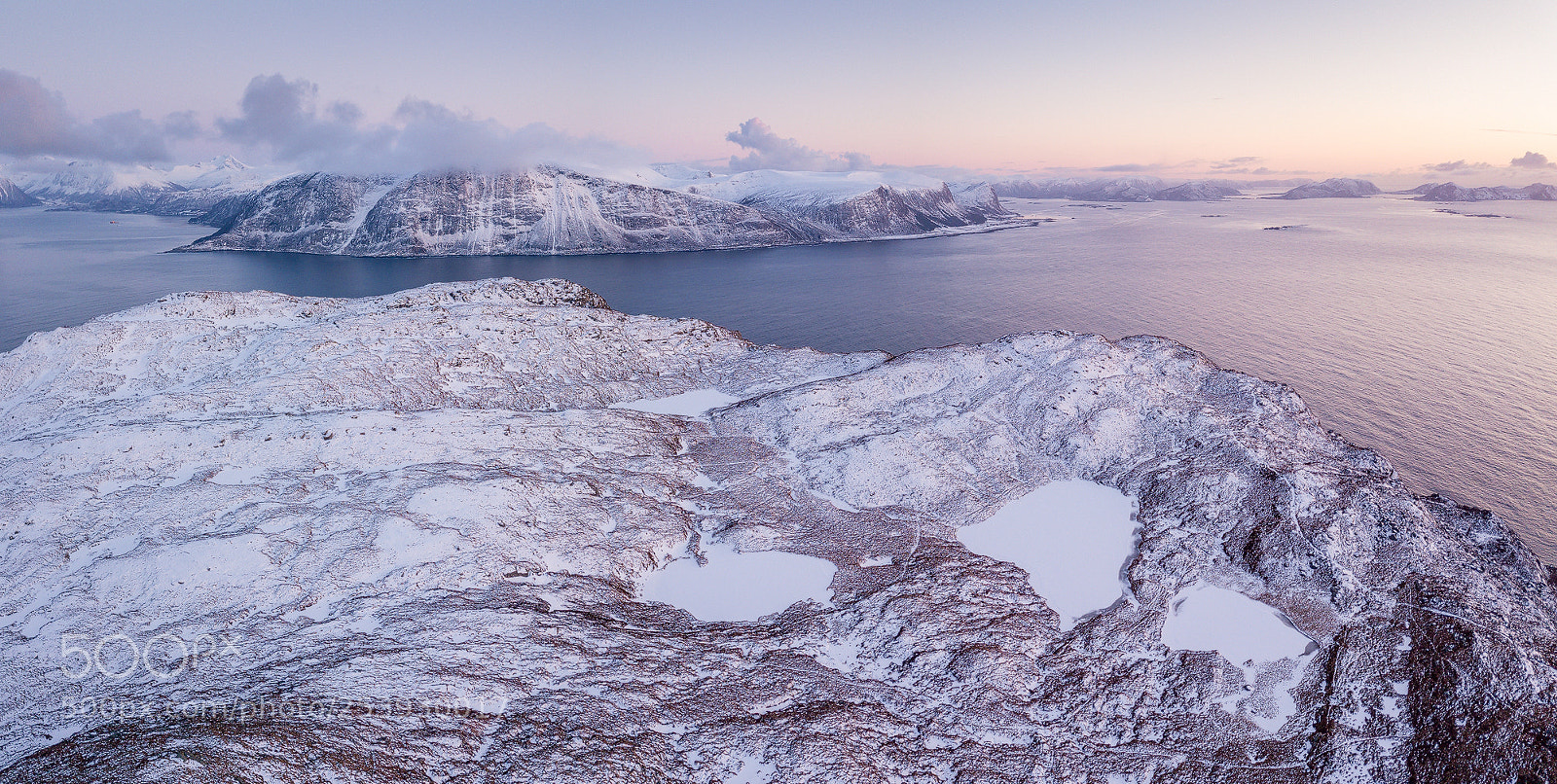DJI FC220 sample photo. Lakes on godøya photography