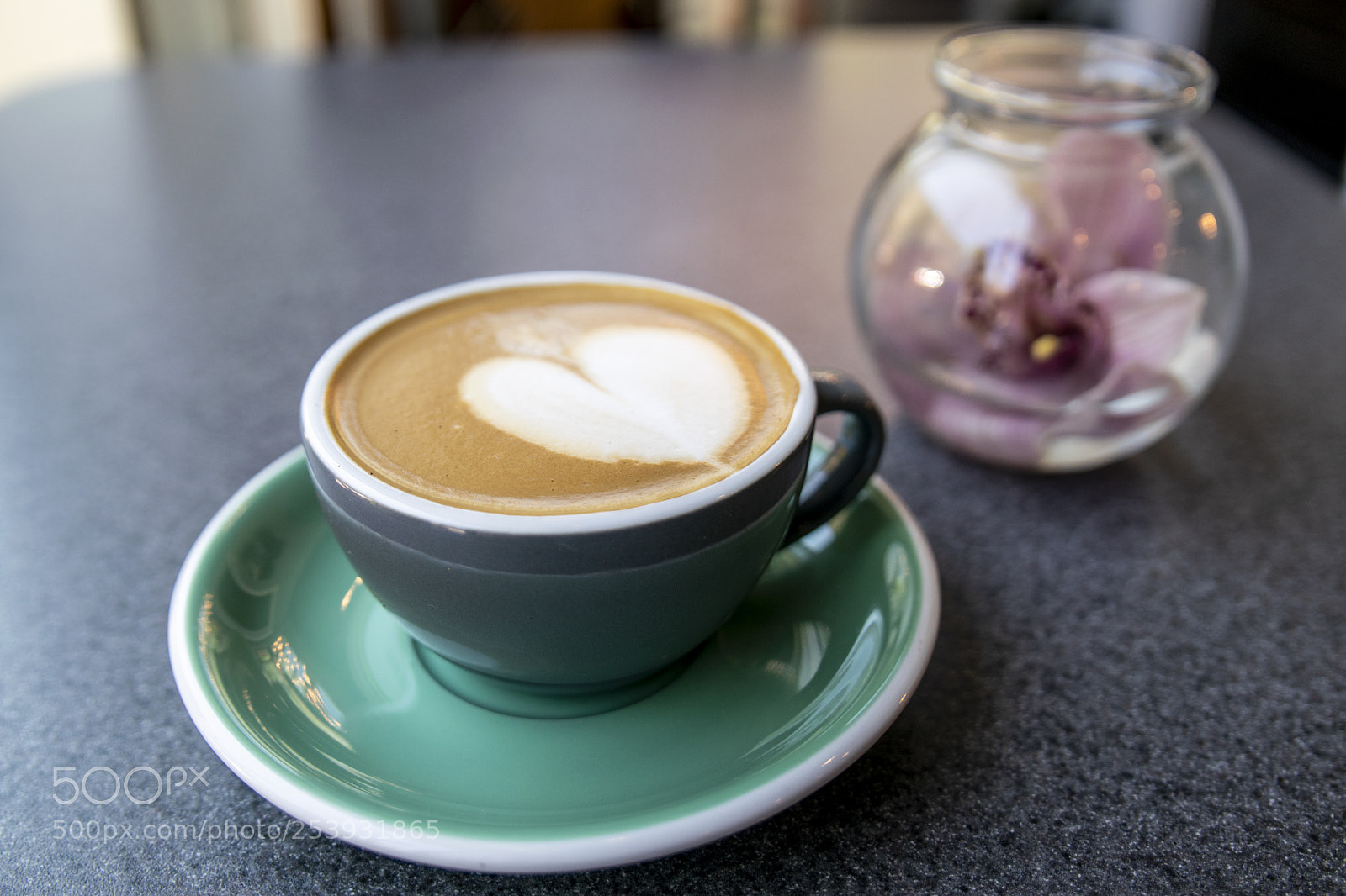 Nikon D3300 sample photo. Latte on plate photography