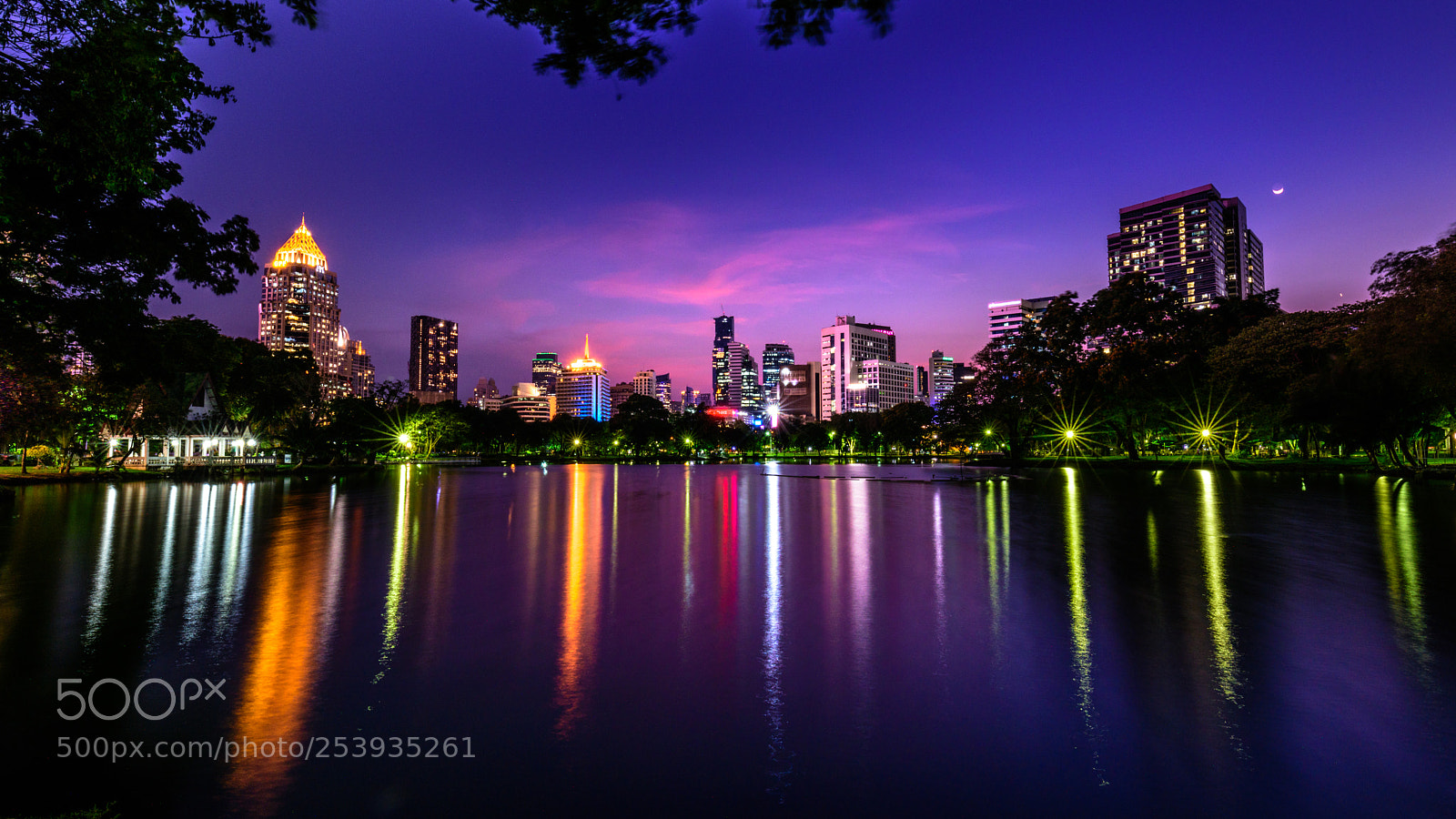 Nikon D810 sample photo. Blue hour in lumpini photography