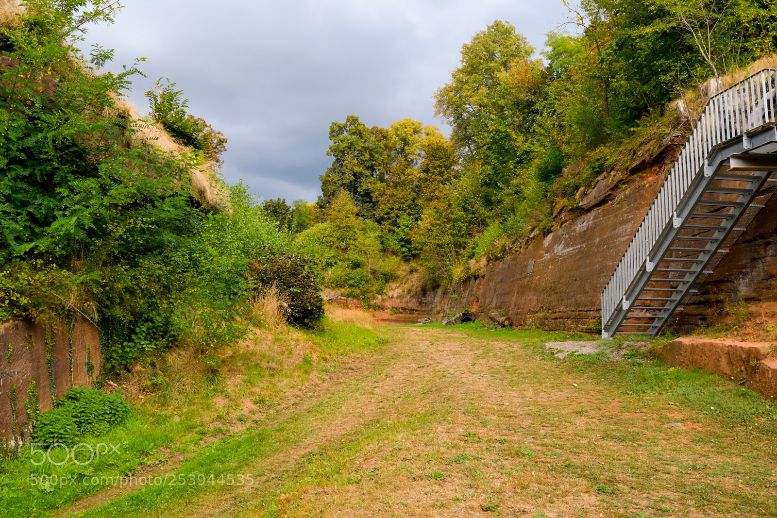 Nikon D3300 sample photo. Open field with staircase photography