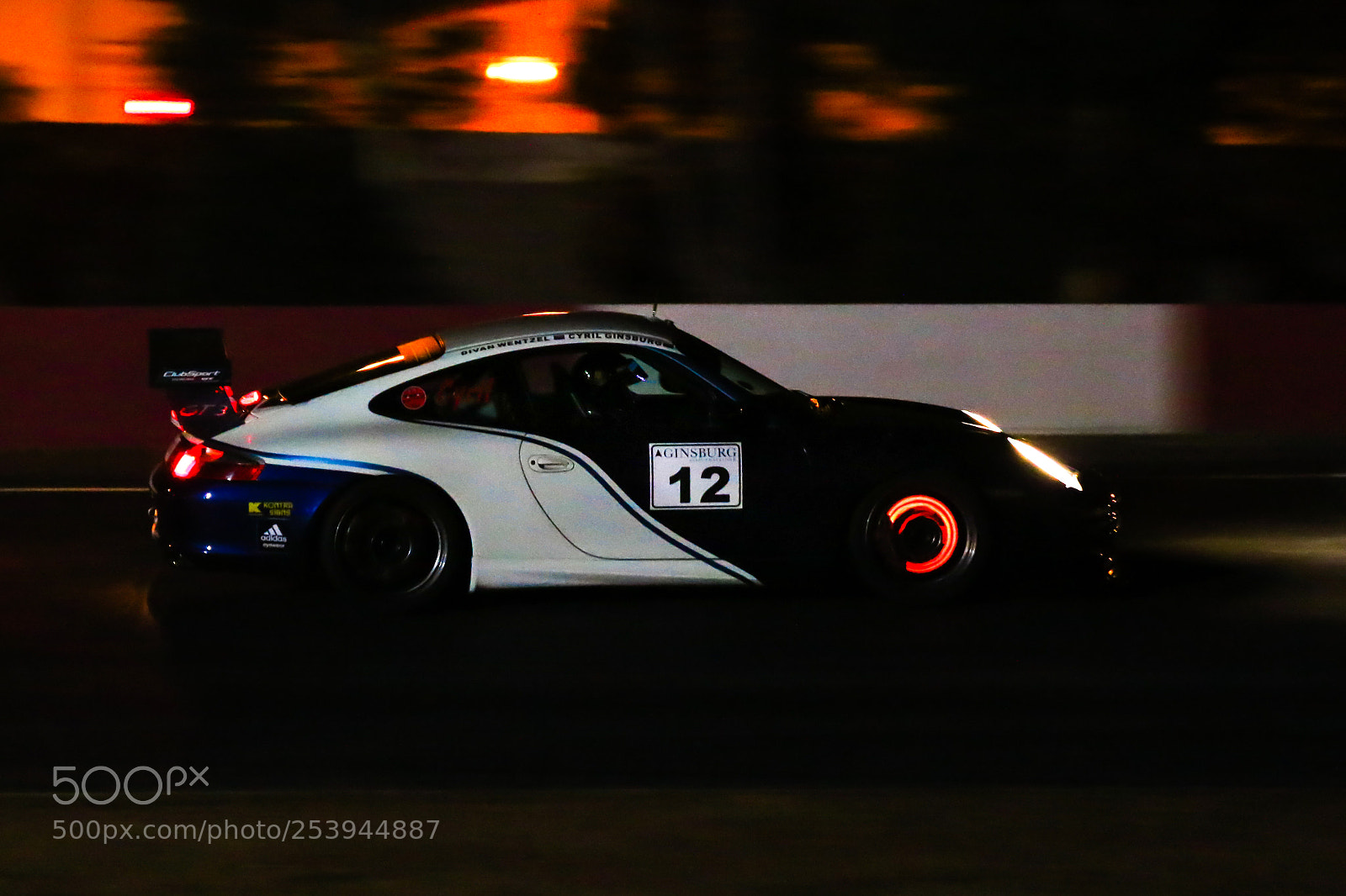 Canon EOS 7D Mark II sample photo. Porsche night racer photography