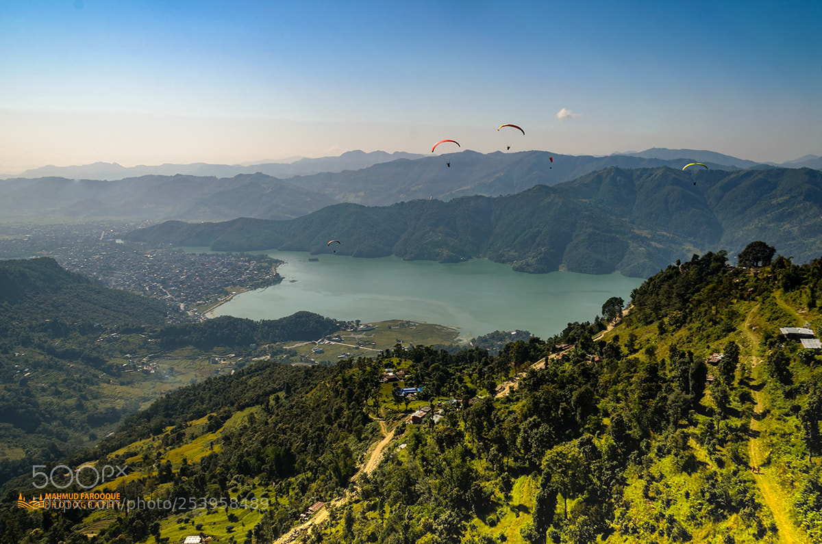 Nikon D5100 sample photo. Paragliding on sarankot, pokhara photography