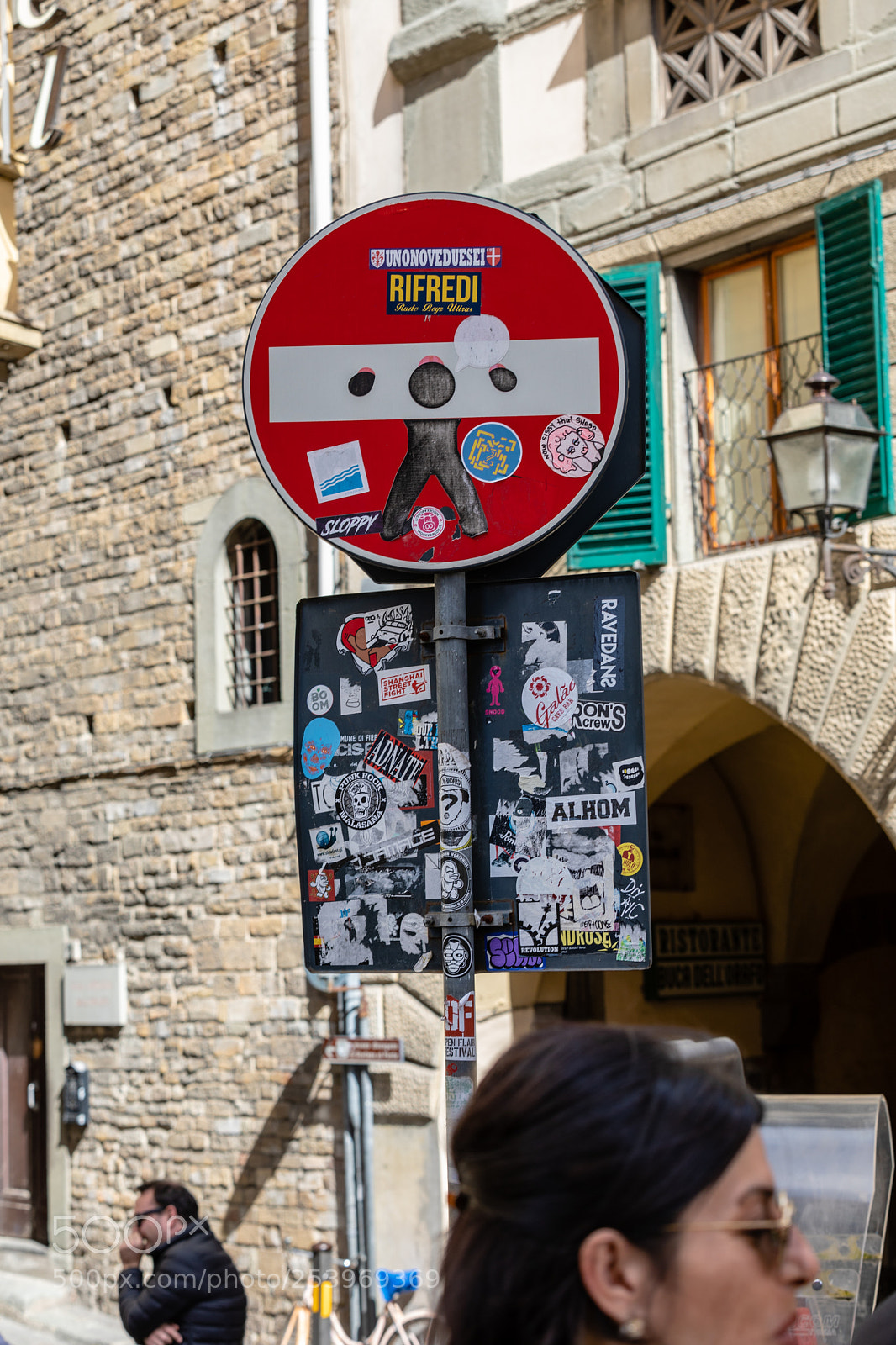 Canon EOS 5D Mark IV sample photo. Florence traffic sign art photography