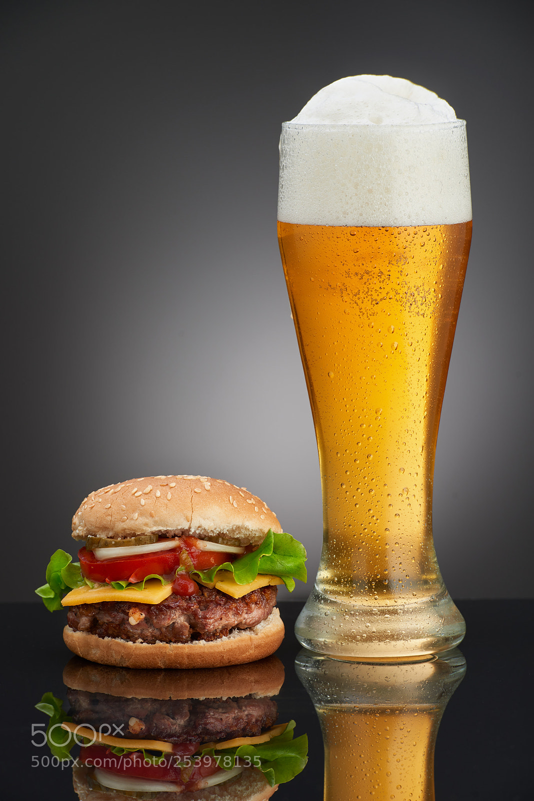 Nikon D800 sample photo. Burger and beer photography