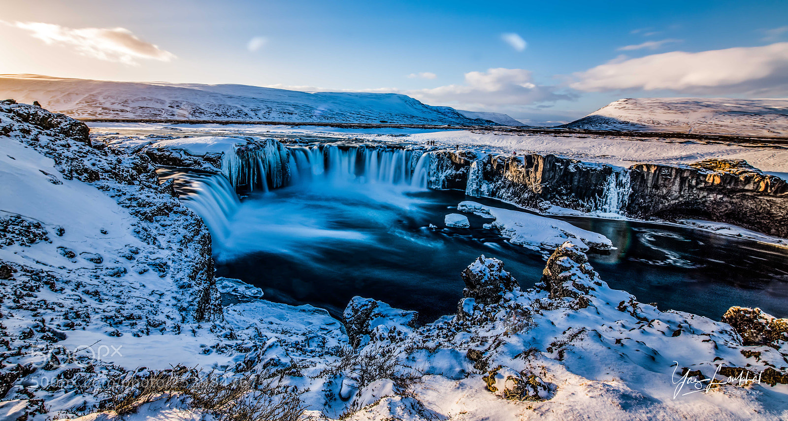 Nikon D850 sample photo. Godafoss at sunset photography