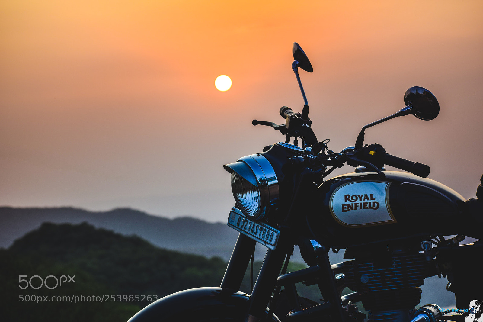Nikon D5300 sample photo. Royal enfield at sunrise photography