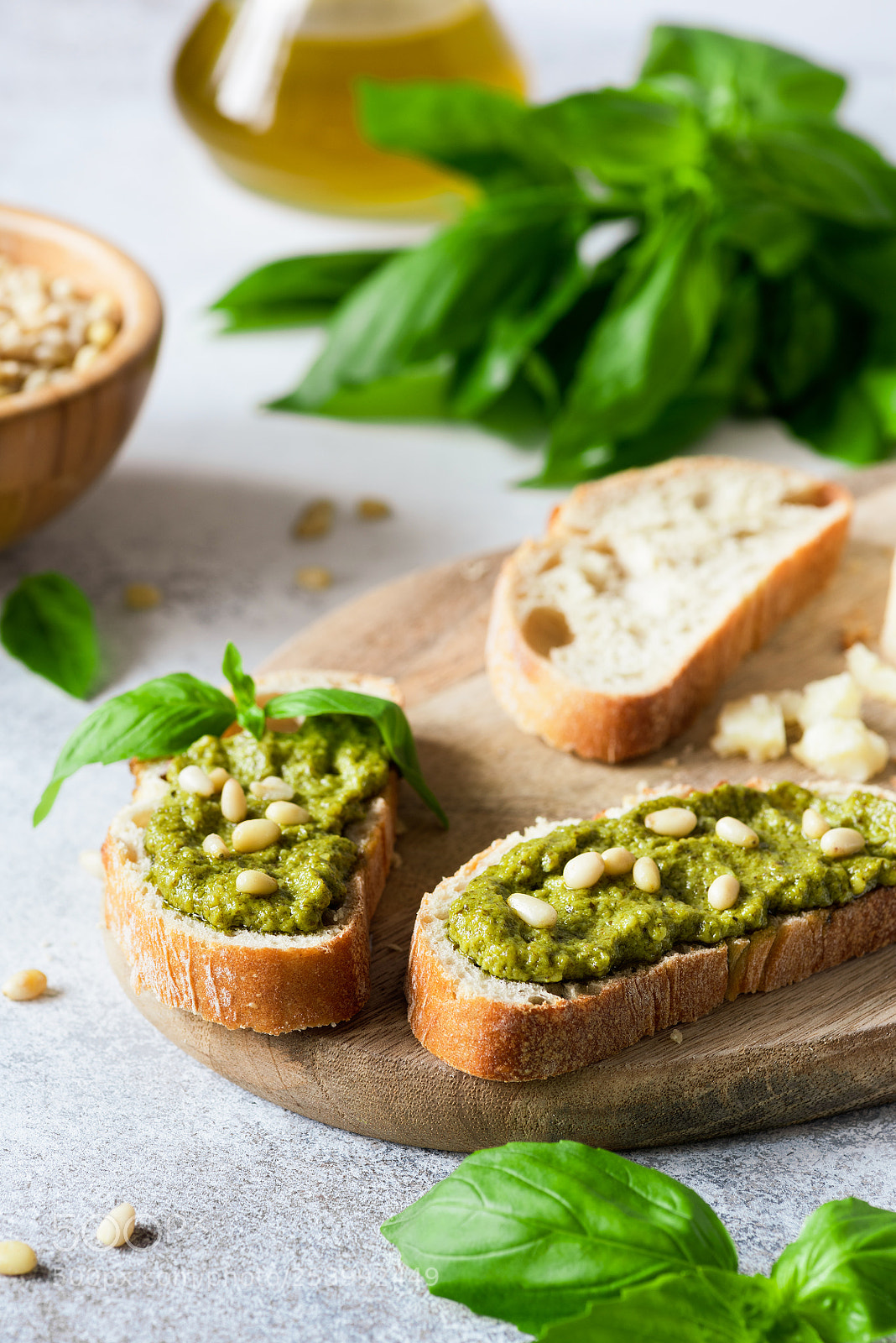Nikon D810 sample photo. Pesto bruschetta on wooden photography