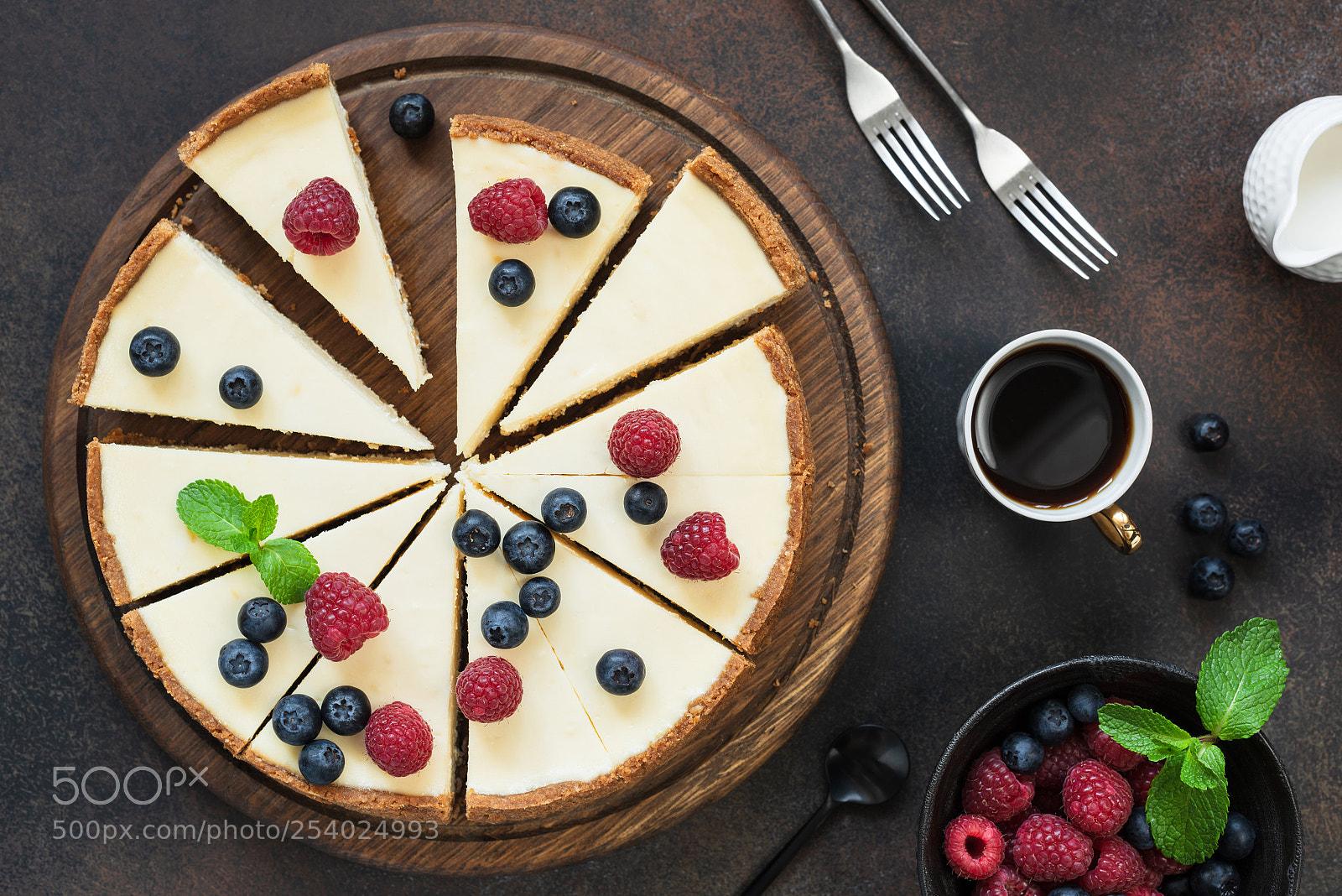 Nikon D810 sample photo. Top view of cheesecake photography