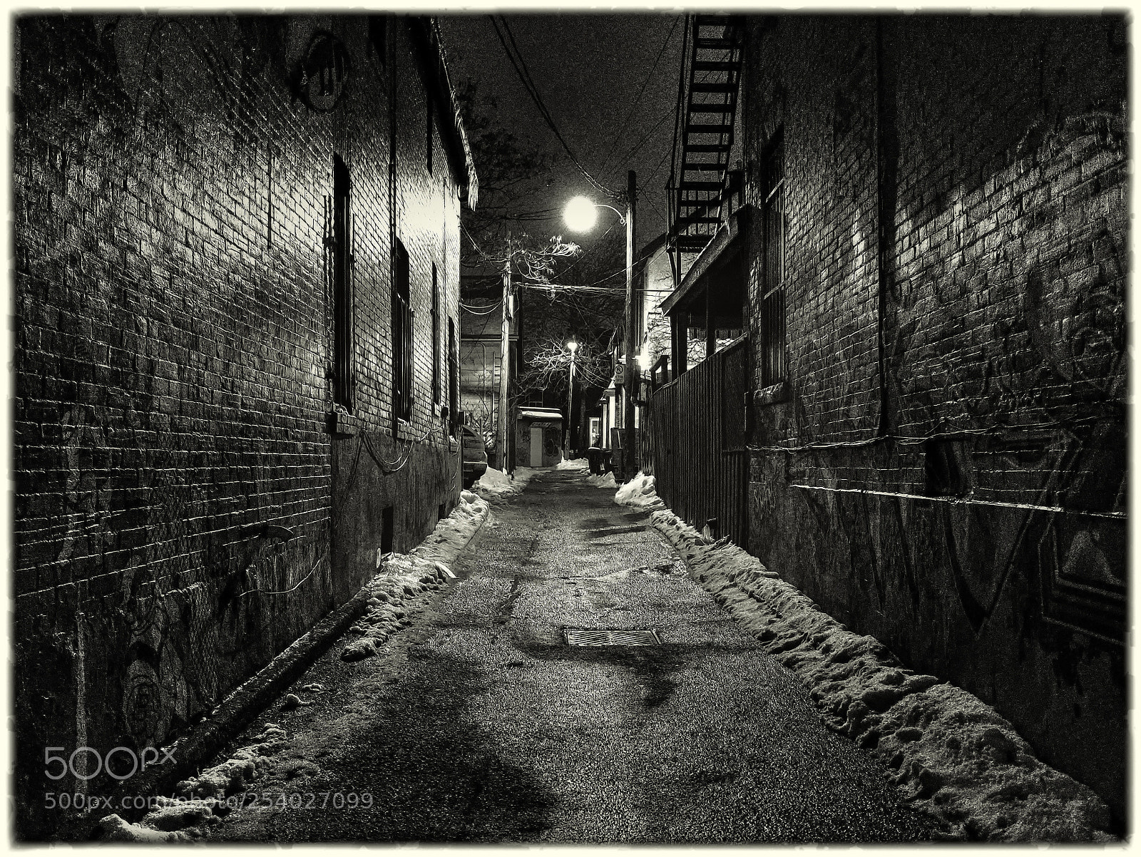 Ricoh GR sample photo. Danger alley at night photography
