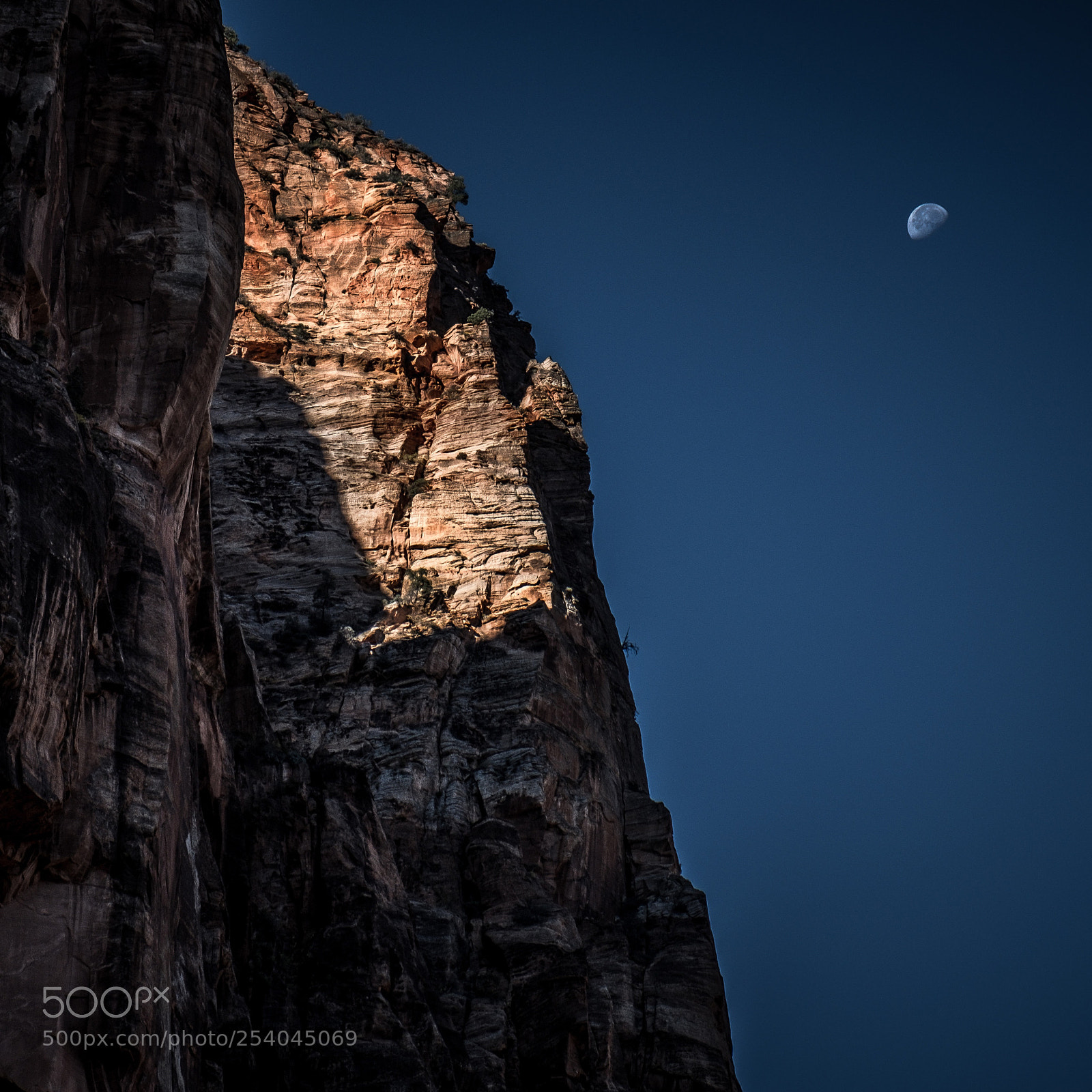 Fujifilm X-T2 sample photo. Moon over zion photography
