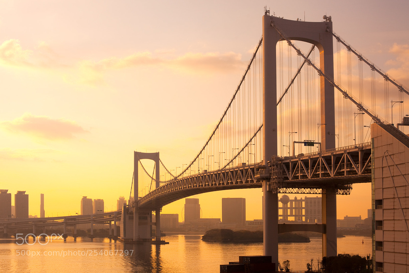 Canon EOS 5D Mark II sample photo. Rainbow bridge and skyline photography