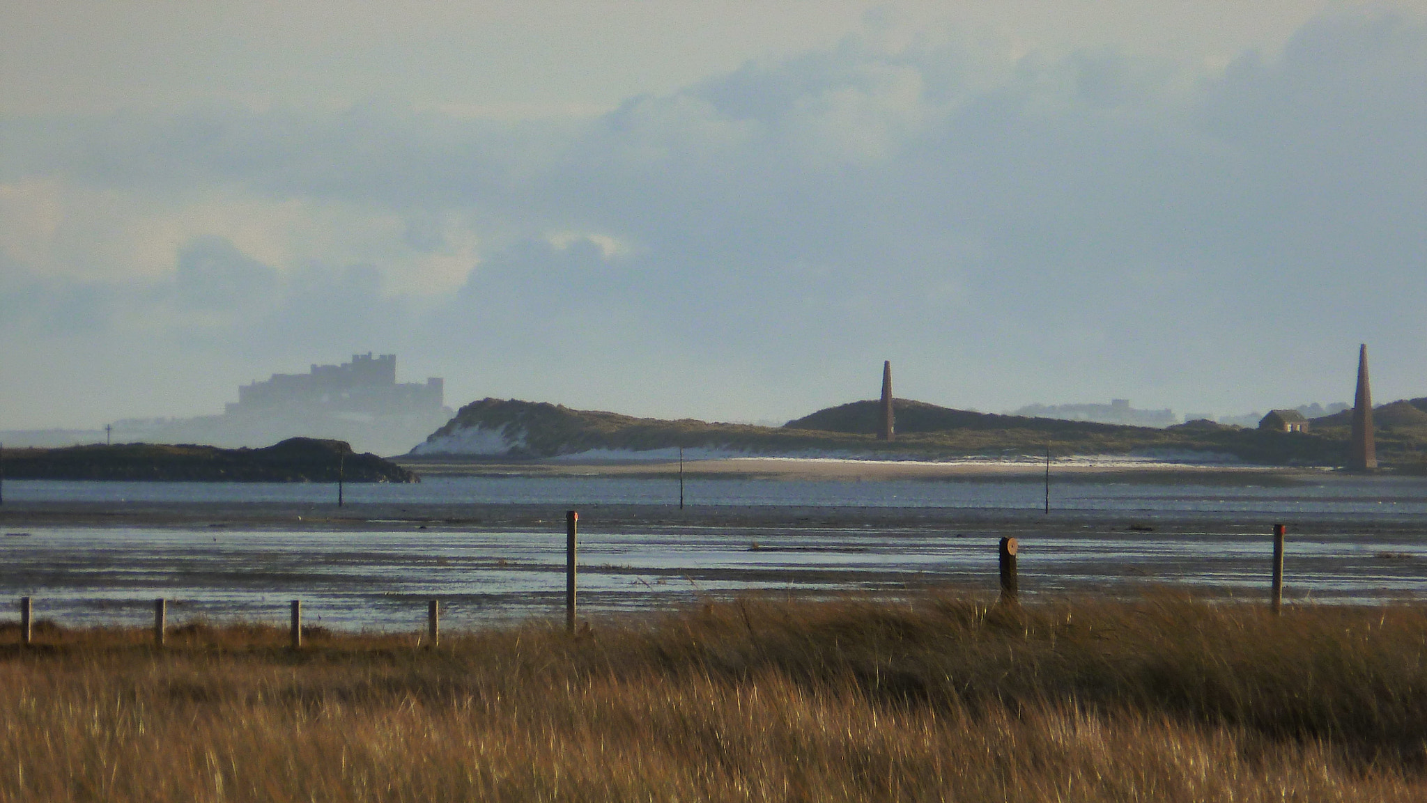 Panasonic Lumix DMC-ZS8 (Lumix DMC-TZ18) sample photo. Bamburgh castle from lindisfarne photography