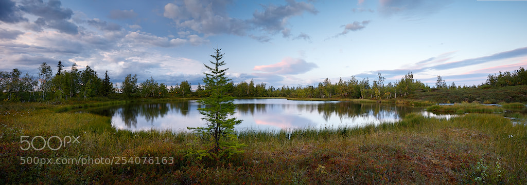 Canon EOS 5DS R sample photo. Panorama of northern lake photography