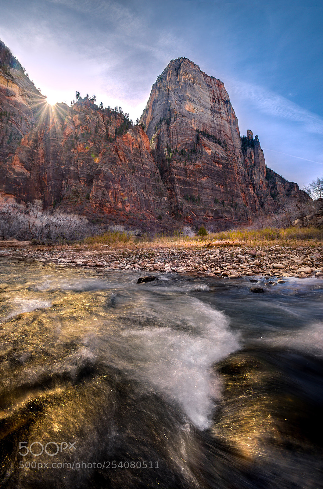 Nikon D610 sample photo. Sunburst in zion photography