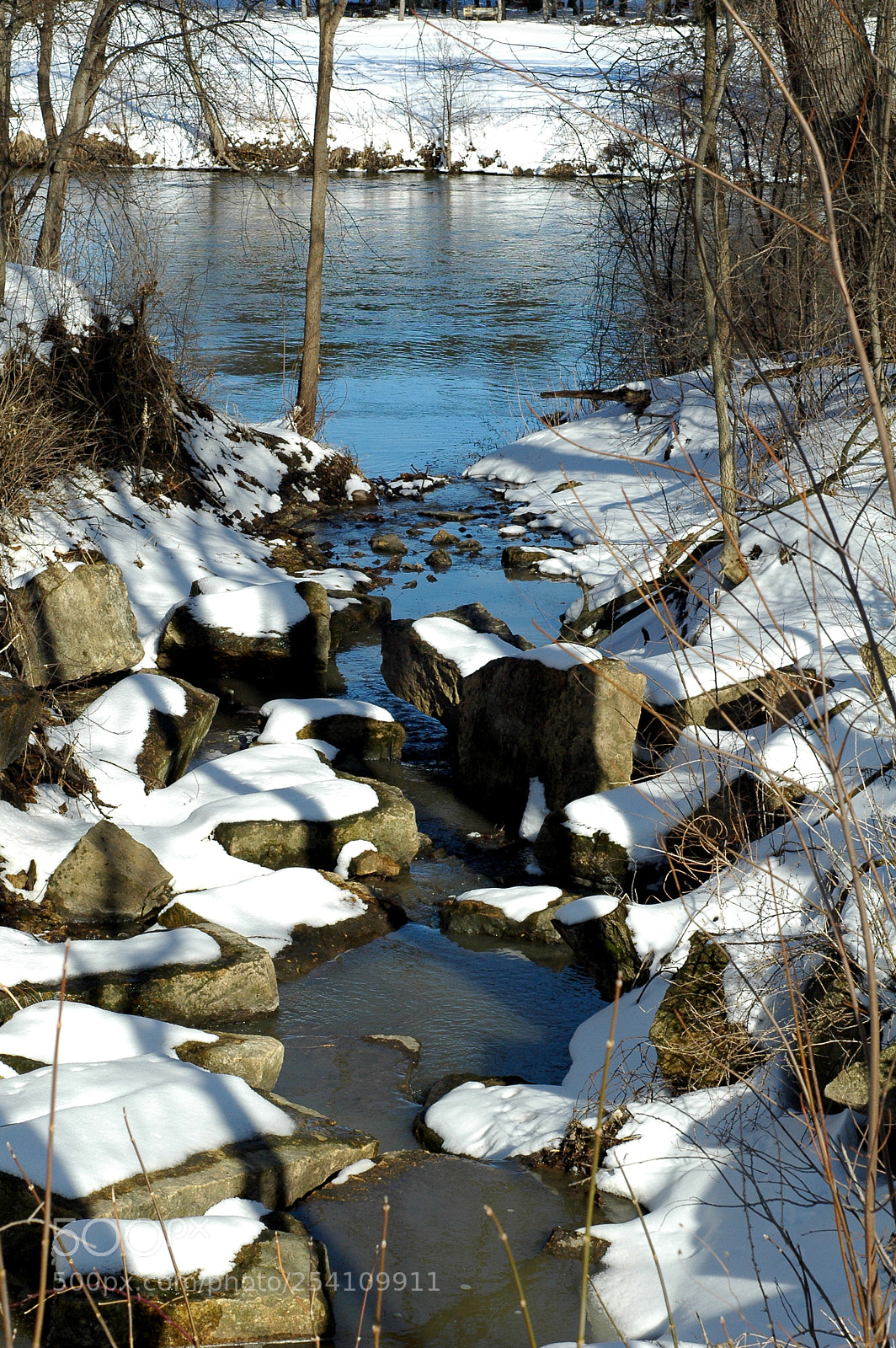 Nikon D70 sample photo. Winter stream photography