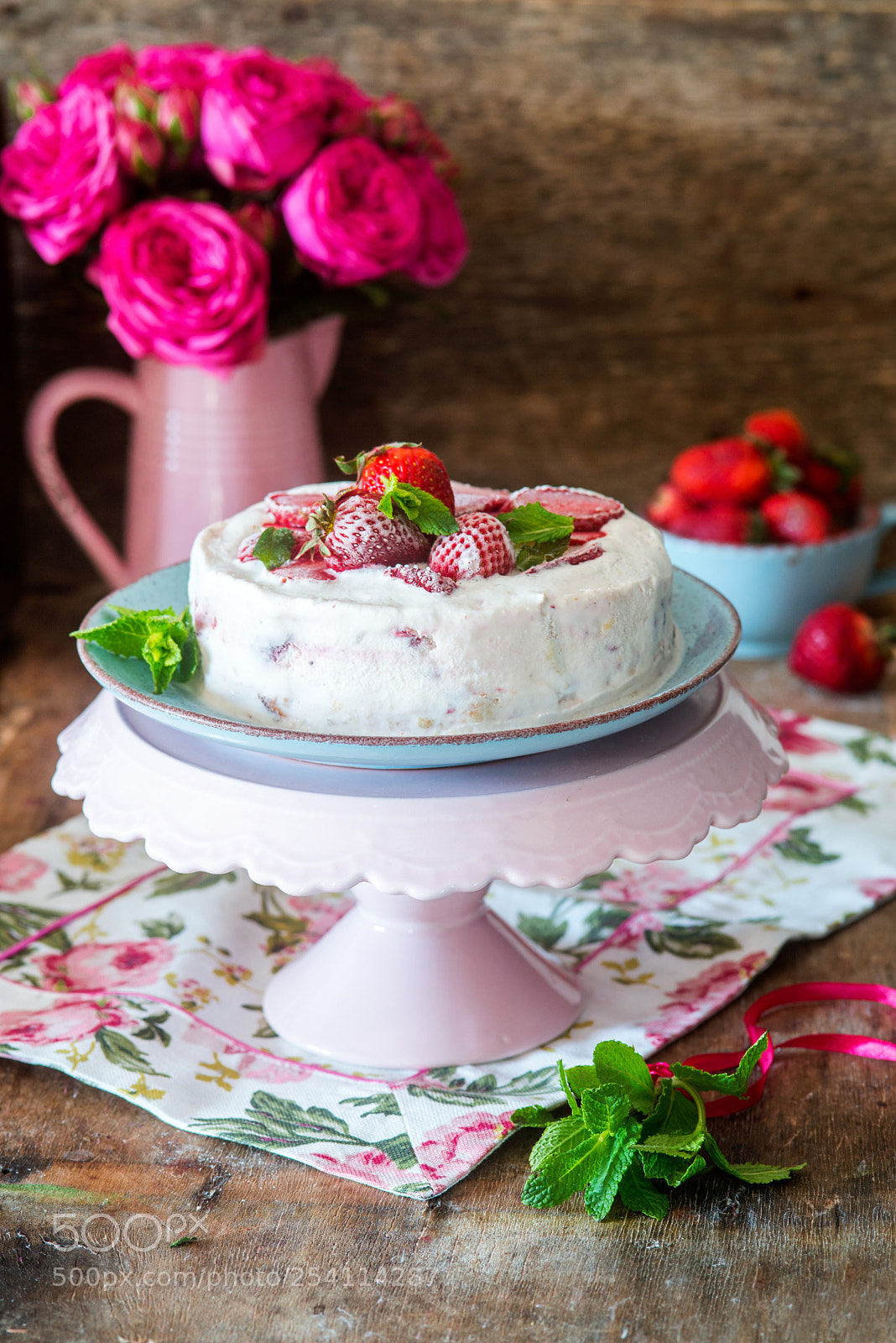 Nikon D600 sample photo. Strawberry ice cream cake photography