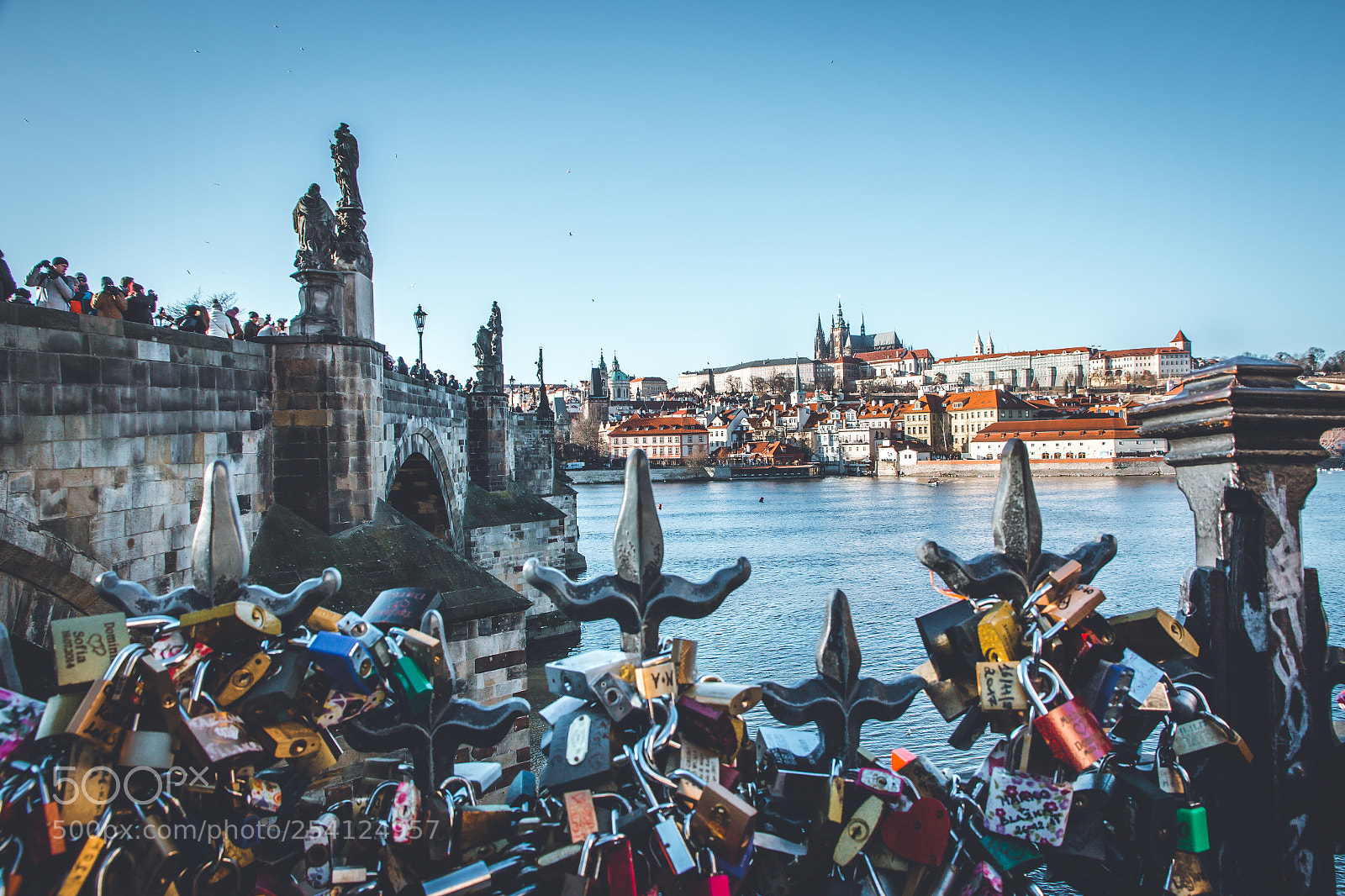 Canon EOS 70D sample photo. Love locks in prague photography